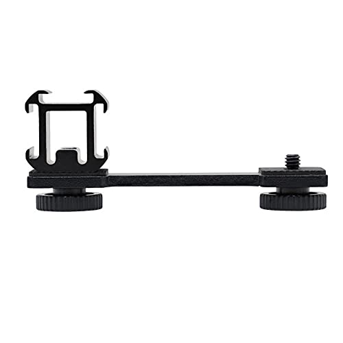 Triple Cold Shoe Mount Extension Bar Bracket with 1/4 Adapter for Zhiyun Smooth 4 DJI Osmo Pocket Osmo Mobile 3 Feiyutech Vimble 2 3-Axis Gimbal Accessories