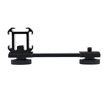 Triple Cold Shoe Mount Extension Bar Bracket with 1/4 Adapter for Zhiyun Smooth 4 DJI Osmo Pocket Osmo Mobile 3 Feiyutech Vimble 2 3-Axis Gimbal Accessories