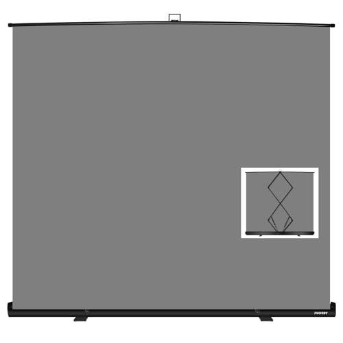 FUDESY 78.7 x 90in Large Collapsible Grey Backdrop Screen, Portable Retractable Pull Up Panel Wrinkle-Resistant Photo Background for Streaming, Video Conference, Photographic Studio - color: Grey, size: 78.7 x 90in