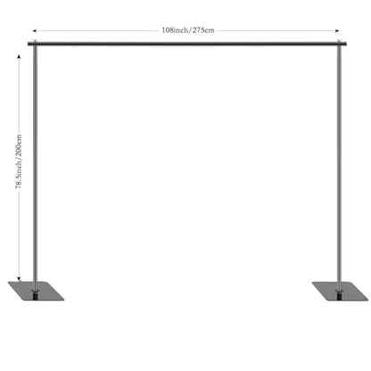 Backdrop Stand, 6.5ft Height 9ft Width Adjustable Photography Background Support Poles with Heavy Duty Flat Base, Photo Metal Steel Pipe and Drape Frame Kit for Parties Birthday Wedding