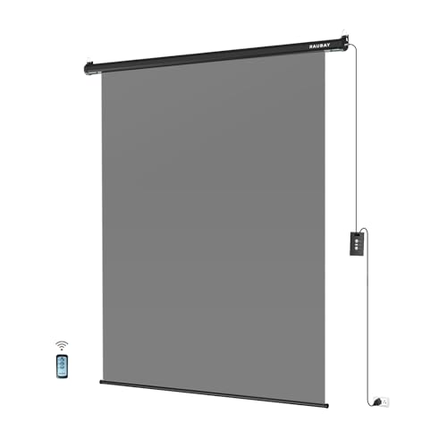 RAUBAY Motorized Pull Down Grey Screen Backdrop - 59.8" x 86.6" Collapsible Wall-Mount Background for Professional Video Production, Photography Studio, Video Conferencing and YouTube, TikTok Creator - color: Grey, size: Standard(59.8 x 86.6in)