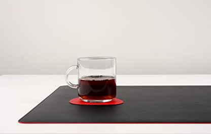 Dual-Sided Leather Desk Pad,Blotter for Laptop Computer,Mouse Pad,Writing,Drawing,Arts and Craft Mat (17"x35", Black/Red) - color: Black/Red, size: 17"x35"