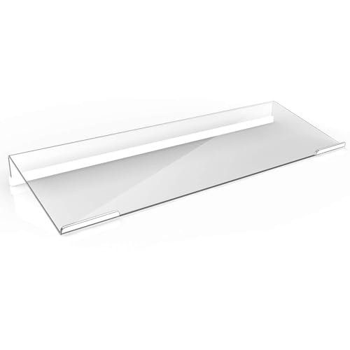 Richboom Clear Acrylic Tilted Computer Keyboard Holder for Easy Ergonomic Typing, Upgraded Version, Keyboard Stand with Silicone Anti-Slip Case for Office Desk, Home, School, Clear - color: Clear