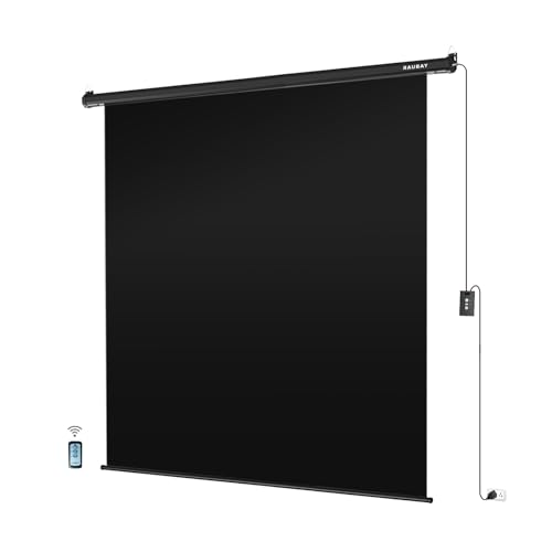 RAUBAY Motorized Pull Down Black Screen Backdrop - 78.7" x 86.6" Collapsible Wall-Mount Background for Professional Video Production, Photography Studio, Video Conferencing and YouTube, TikTok Creator - color: Black, size: Wider(78.7 x 86.6in)