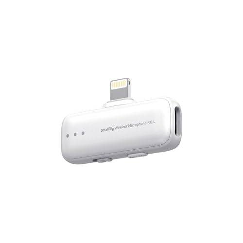 SMALLRIG S70 Mic Lightning Wireless Receiver S70RX-L for iPhone/for iPad, Professionally Tuned by Grammy Winner for Broadcast-Quality Sound in Vlogging, Live Streaming & Content Creation (White) - color: White