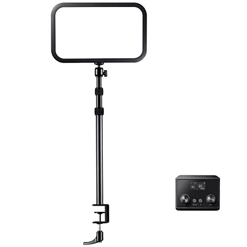 Godox ES45 Desktop LED Key Light for Streaming&Video Calls, Soft Dimmable 2800K-6500K, Magnetic Remote, App Control, Extendable Clamp Stand, Flicker-Free Light for YouTube, Twitch, Zoom&Home Office