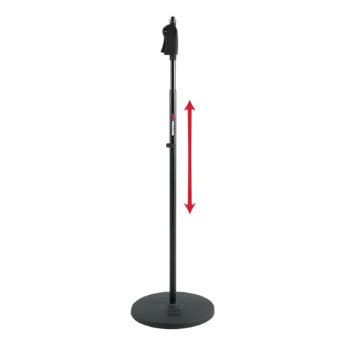 Gator Frameworks Microphone Stand with 12" Weighted Base and Deluxe Soft Grip Squeeze Height Adjustment, (GFW-MIC-1201) - style: 12" Weighted Base - Deluxe Height Adjust