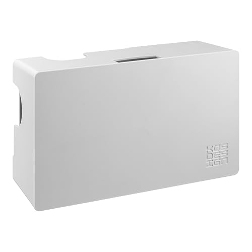 Cable Management Box with Included Mounting Hardware – ABS Cord Organizer (12,7 x 7,8 x 4,5 in) | Heat-Tolerant Power Strip & Cable Storage | Wall-Mountable or Floor Use - color: White