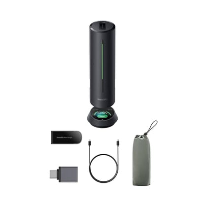 Insta360 Wave AI Conference Speakerphone with Bluetooth, Noise-Canceling Mics, Beamforming, Zoom Certified, AI Transcription & Summary, 32GB Storage for Meetings, Podcasts, Home office and Livestreams - color: Graphite Black