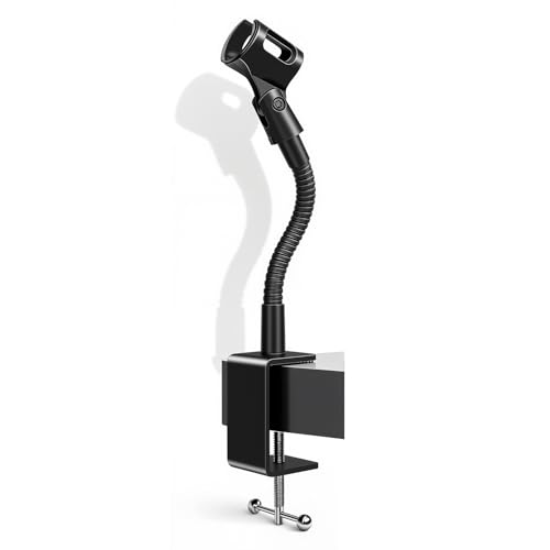 6-INCHS Flexible Gooseneck Microphone Stand with Heavy Duty Desk Clamp for Podcast, Meetings, Lectures, Radio Broadcasting Studio, Live Broadcast Equipment, TV Stations - size: 6-INCH