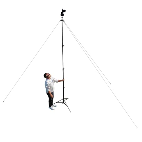 Glide Gear TST 12 12-Foot Tripod Stand – Air-Cushioned Telescoping Sections, Heavy-Duty Aluminum Construction, Adjustable Height, Supports Cameras Up to 4 lbs - Stabilization Kit Included - size: TST 12 - 12 Ft. Tripod