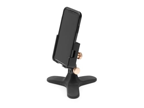WeatherTech DeskFone Two View Universal Phone Holder for Flat Surfaces, Office, Kitchen, Nightstand - Rose Gold Metal Knobs - color: Rose Gold Metal Knobs