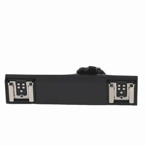 Hot Shoe Splitter Dual Flash Bracket Mount for SLR Camera, I-TTL Compatible Extension Bar for Camcorder Video Light Rig Accessories