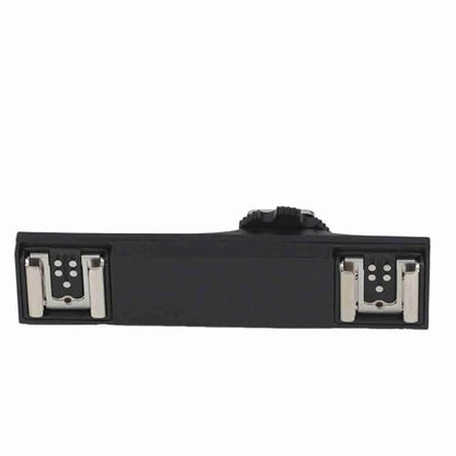 Hot Shoe Splitter Dual Flash Bracket Mount for SLR Camera, I-TTL Compatible Extension Bar for Camcorder Video Light Rig Accessories