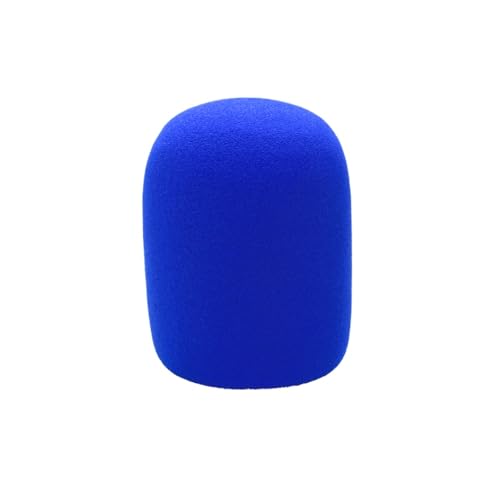 Flocked Mic Foam Windscreen Handheld Microphone Covers Large Mic Foam Pop Filters for TV Interview,radio,media Broadcast Microphones (Round Blue) - color: Round Blue