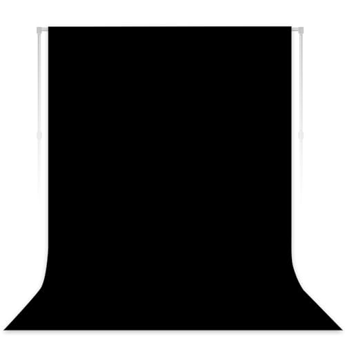 Black Photography Backdrop for Photoshoot, Fabric, 7x10 FT | Versatile Studio Photo Backgrounds, Easy to Install, for Portraits Shooting, Party Decor, Live Streaming, Video Recording - color: Black, size: 7X10 FT