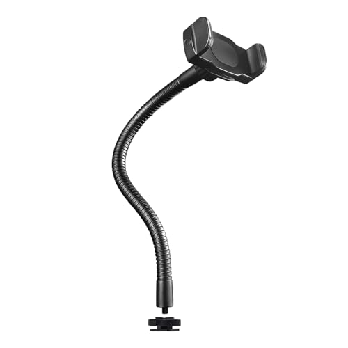 KHC1417 Ring Light Phone Holder with Flexible Heavy-Duty Gooseneck Arm – Adjustable Smartphone Mount with Hot Shoe Adapter for Tripods, Camera Mounts, iPhone & Android, 13-INCH - size: 13" with Hot Shoe