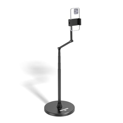 NEEWER Entry Level Version Phone Floor Stand, Adjustable Office Table Bedside Cell Phone Holder Clamp Holder Mount Compatible with iPhone Samsung Android for Video Recording, Weighted Metal Base, X9 - style: X9