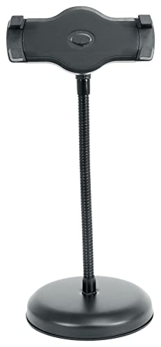 Rockville iSTAND 9 Desktop Gooseneck Stand, Weighted Base, Adjustable Mic Clip, Phone/Tablet Holder, Webcam Adapter, Perfect for Podcasting, Streaming | Includes Mic Clip, Webcam Adapter, 11.8" Gooseneck, Weighted Steel Base, Fits 4.7" to 12.9" Screens, 3