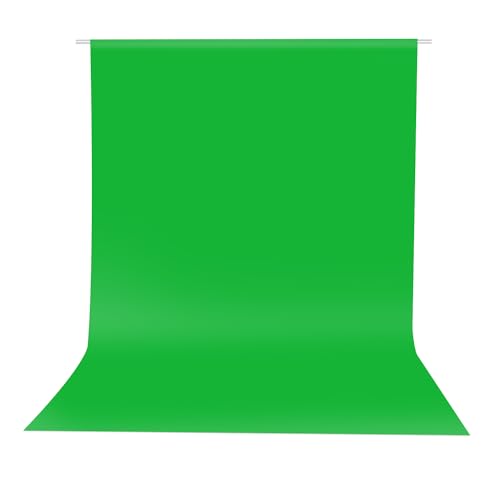 Hemmotop Chromakey Green Screen Backdrop 5x7ft | Pure Green Polyester, Perfect for Streamig YouTube Gaming Zoom, Convenient Rod Pocket, Steam Iron Removes Creases, Washable - color: Green, size: 5x7ft