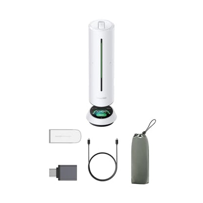 Insta360 Wave AI Conference Speakerphone with Bluetooth, Noise-Canceling Mics, Beamforming, Zoom Certified, AI Transcription & Summary, 32GB Storage for Meetings, Podcasts, Home office and Livestreams - color: Arctic White