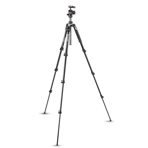 Manfrotto Befree Advanced Camera Tripod with Lever Closure, Portable and Compact Travel Tripod Kit with Ball Head, Aluminum Tripod for DSLR Reflex and Mirrorless Cameras, Camera Accessories | Aluminum 4-Section Travel Tripod, 40 Cm Folded, 151 Cm Max, 1.5