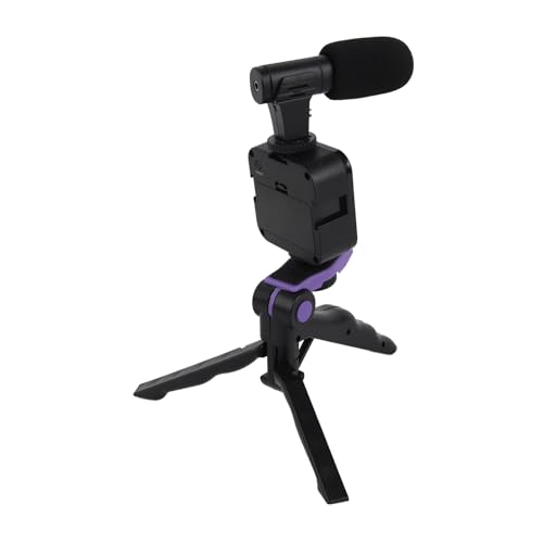 Live Video Mobile Phone Photography Set with Fill Light, Microphone & Desktop Tripod, Adjustable Brightness & Noise Reduction - Portable Live Streaming Kit for Content Creato