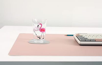 DeskPaw Dual-Sided Leather Desk Pad,Blotter for Laptop Computer,Mouse Pad,Writing,Drawing,Arts and Craft Mat (Pink/Silver, 17x35”) - color: Pink/Silver, size: 17"x35"
