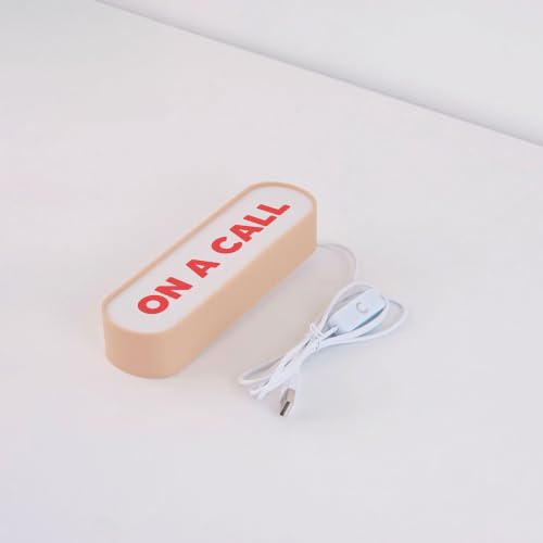 ON A CALL Sign Light Box, Do Not Disturb Meeting In Progress Indicator Lamp, Video Conference, Zoom, Webcam Live Streaming, Gaming Room Decor, USB Powered Warning Light