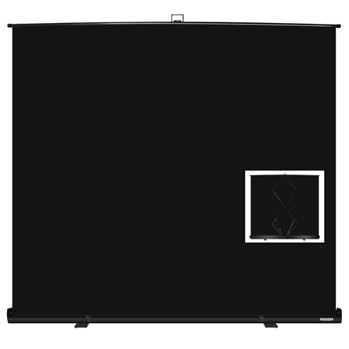 FUDESY 78.7 x 90in Large Collapsible Black Backdrop Screen Portable Retractable Panel Wrinkle-Resistant Pop Up Photo Background with Stand for Streaming, Video Conference, Photographic Studio - color: Black, size: 78.7 x 90in