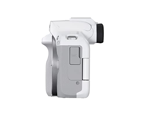 Canon EOS R50 Mirrorless Vlogging Camera (Body Only/White), RF Mount, 24.2 MP, 4K Video, DIGIC X Image Processor, Subject Detection & Tracking, Compact, Smartphone Connection, Content Creator | 24.2MP Aps-C, Digic X, Dual Pixel Af Ii Subject Detection, 4K