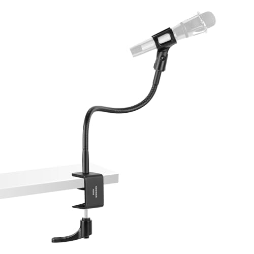 NEEWER Desk Microphone Stand with Flexible Arm, Mic Holder Table Clamp Mount with Clip & 3/8" to 5/8" Adapter Compatible with Blue Yeti Snowball HyperX QuadCast SoloCast Shure, MS016