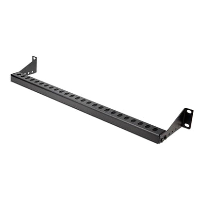 StarTech 1U Cable Lacing Bar, Adjustable Depth (12S-Cable-Lacing-BAR) | Horizontal cable guide, Depth 1.5 to 3.7in, Inward or outward install, M6 cage nuts and screws, Patch panels and PDUs - style: Adjustable Offset Single Unit