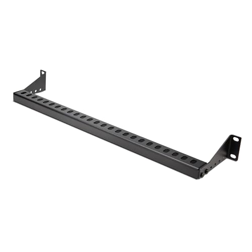 StarTech 1U Cable Lacing Bar, Adjustable Depth (12S-Cable-Lacing-BAR) | Horizontal cable guide, Depth 1.5 to 3.7in, Inward or outward install, M6 cage nuts and screws, Patch panels and PDUs - style: Adjustable Offset Single Unit