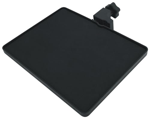 Rockville MTRAY Clamp-On Tray Utility Shelf, 9.7 x 7.3 Inches, 15lb Capacity, EVA Foam, Raised Lip, Quick Attach, for Musicians and Performers