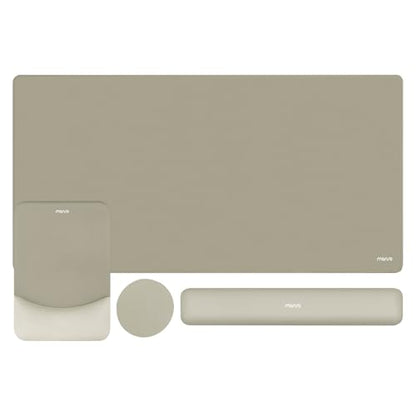MOSISO Keyboard Mouse Pad Set, Large Gaming Mouse Pad&Rectangular Keyboard Wrist Rest&Mousepad with Wrist Rest&Coaster, Ergonomic Non-Slip&Easy Typing Pad with Curved Silicone Lining, Bronze Brown - color: Bronze Brown
