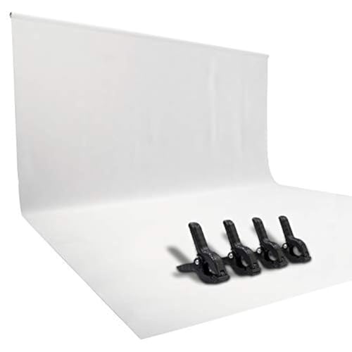 ISSUNTEX 9X15 ft Background Polester Backdrop, Photo Studio, Collapsible High Density Screen for Video Photography and Television-White - color: White