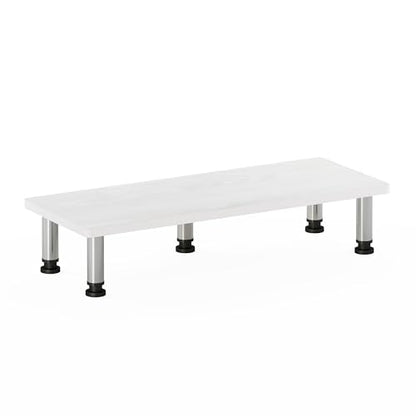 Furinno Turn-N-Tube Monitor Riser Stand, White Oak, Stainless Steel Tubes - color: White Oak, size: 23.6 x 9.3 in. Rectangle