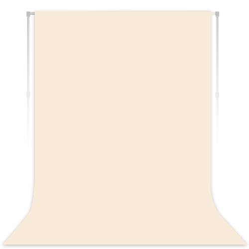 Cream Photography Backdrop for Photoshoot, Fabric, 5x7 FT | Versatile Studio Photo Backgrounds, Easy to Install, for Portraits Shooting, Party Decor, Live Streaming, Video Recording - color: Cream, size: 5X7 FT