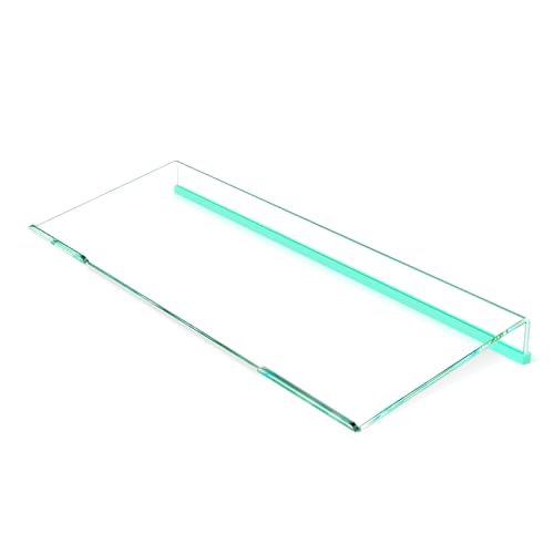 BEEGO Ergonomic Computer Keyboard Stand - Clear Acrylic Keyboard Riser Tilted Keyboard Holder Keyboard Tray with Teal Blue Non-Slip Strip for Easy Typing at Home School Office Desk Accessories - color: Clear W/ Teal Blue Strip, size: 1PCS