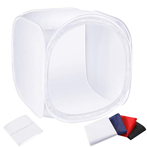 Neewer® 24x24 inch/60x60 cm Photo Studio Shooting Tent Light Cube Diffusion Soft Box Kit with 4 Colors Backdrops (Red Dark Blue Black White) for Photography - size: 24x24 inch