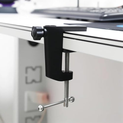 2pcs Desk Clamp, Heavy-Duty Metal C-Clamp13mm 0.51" Thread Hole C-Clip Mic Desk Mount Bracket Suspension Boom Scissor Arm Cantilever Bracket Table Lamp Base DIY for Studio Podcast (Black)
