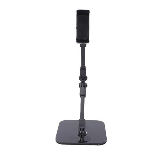 Desktop Phone Stand, Height Adjustable Phone Holder with 360 Degree Rotatable Arm and Stable Steel Base for Live Streaming Recording Video Calls and Work from Home Meetings