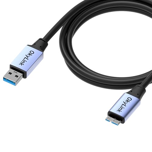 OkyLink USB 3.0 A to Micro-B Cable, Male to Male, 5Gbps 5ft | 1.5M, 3.2 Gen 1, for External Hard Drive HDD SSD - color: Gray USB3.0, size: 5ft (1.5m)