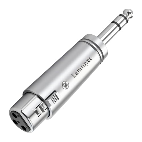 1/4 Inch (6.35mm) to XLR Adapter, 1/4" 6.35mm TRS Stereo Male to 3-Pin XLR Female Balanced Mic Audio Converter Connector for Microphone Preamp, Mixer, Speaker, Amplifiers, Audio Interface - color: 6.35mm TRS Male to XLR Female, size: 1 Pack