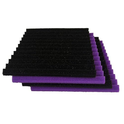 52 Pack Purple Black 1" x 12" x 12" Acoustic Wedge Studio Foam Sound Absorption Wall Panels - color: Purple/Black