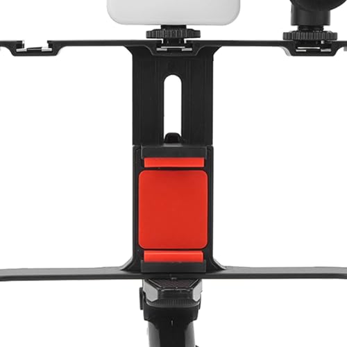 Phone Live Streaming Kit with Fill Light, Wireless Microphone, Sound Cable, Phone Cage & Handheld Tripod for Vlog, Online Teaching, Live Selling, Smartphone Video Rig