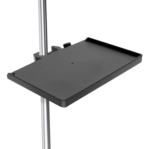 Sound Card Clip On Tray, Microphone Stand Tray, Multi functional Live Streaming Pole mount shelf sheet music Stand Clamp percussion table karaoke mic stand accessories -S-8X6inch - size: 200*140mm