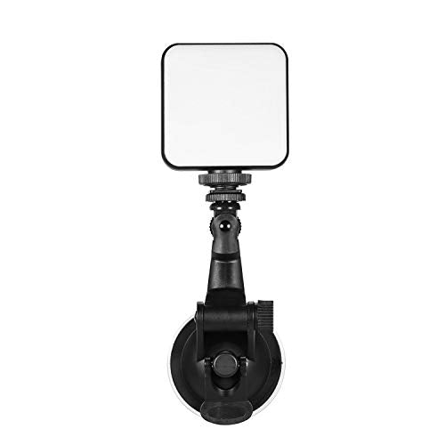 Video Conference Lighting Kit, Andoer LED Video Light with 2500K-6500K Dimmable Rechargeable 3 Cold Shoes and Suction Cup Mount for Laptop Live YouTube Streaming Online Meeting