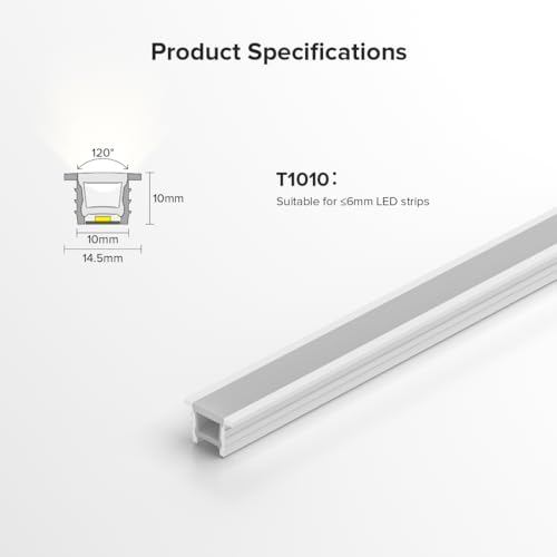 BTF-LIGHTING Silicone LED Channel System 9.8Ft Flexible Milky White Cover DIY Spotless Tube for ≤6mm Width LED Strip,Neon Rope Light Channel Diffuser, for Kitchen Cabinet, Room, Patio(No LED Strip) - size: 9.8FT, style: 10X10mm